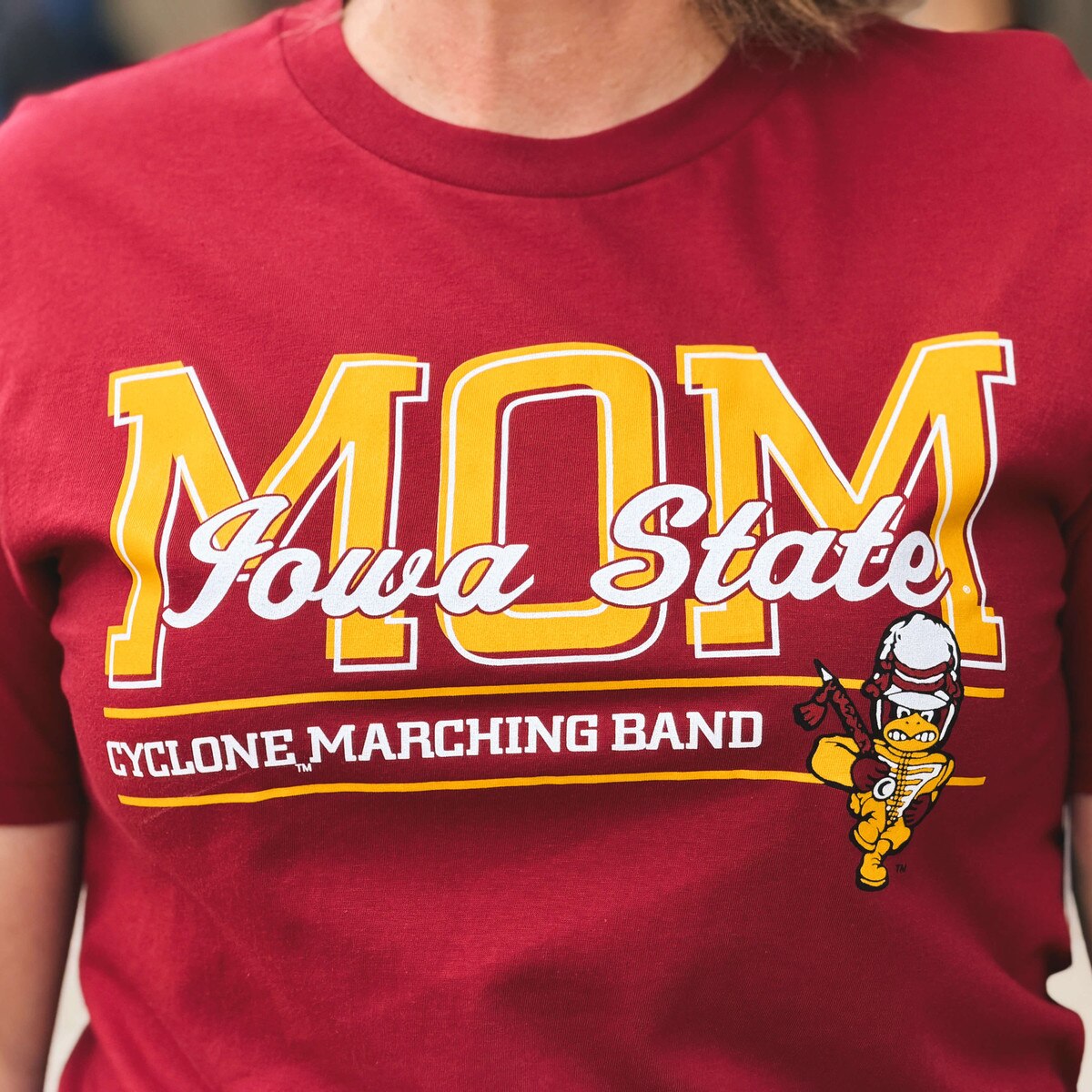 CI Sport Mom Cyclone Marching Band Cardinal-shirt